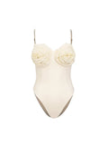 Floral Appliqué Solid One-Piece Swimsuit