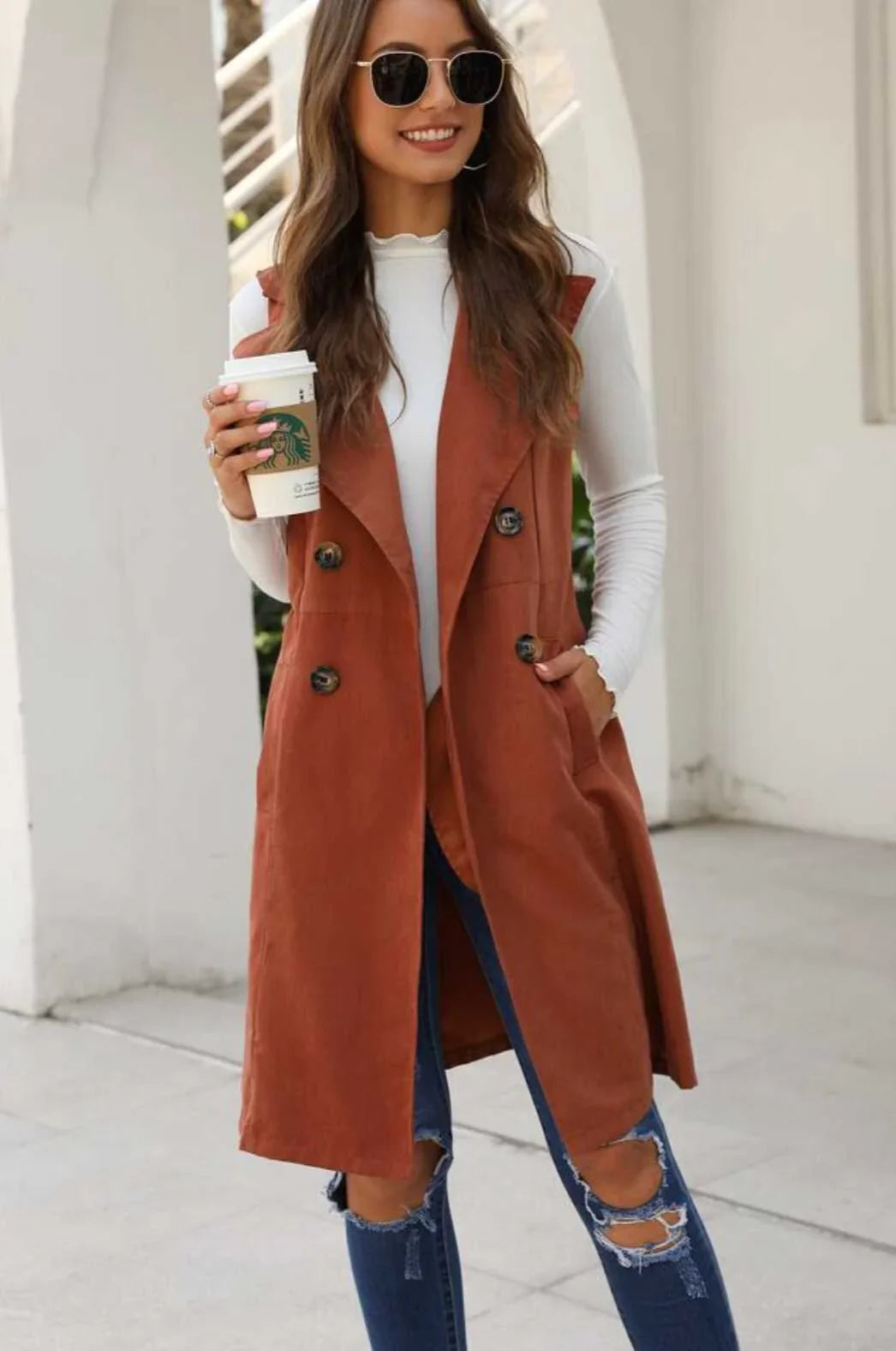 Blazer sem Mangas Alongado